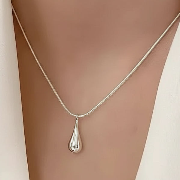 S925 Sterling Silver Waterdrop Shape Necklace