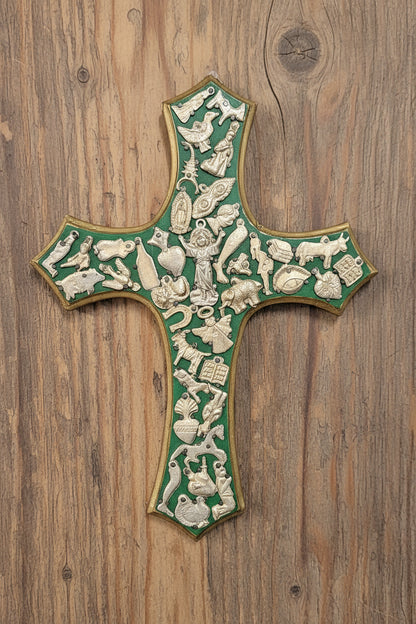 Large Wooden Crosses  with Milagros