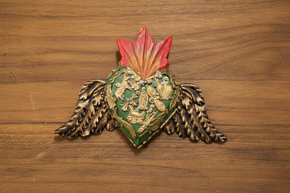 Small Sacred Harts with Tin Wings and Milagros