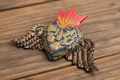 Small Sacred Harts with Tin Wings and Milagros