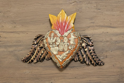 Small Sacred Harts with Tin Wings and Milagros