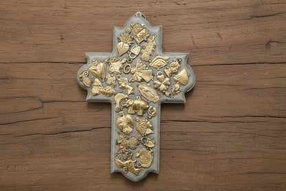Medium  Wall Cross with Milagros