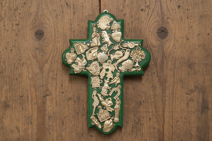 Medium  Wall Cross with Milagros