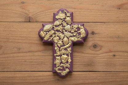 Medium  Wall Cross with Milagros