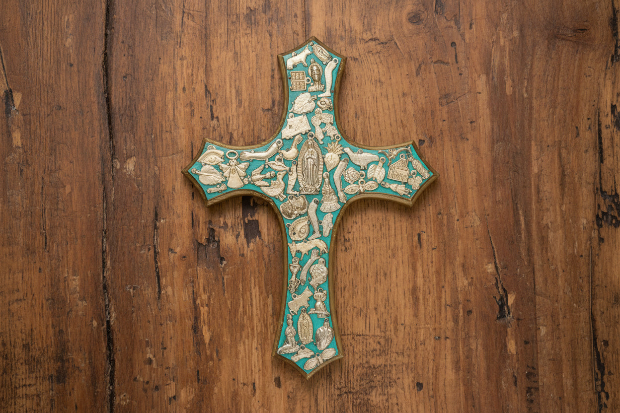Large Wooden Crosses  with Milagros