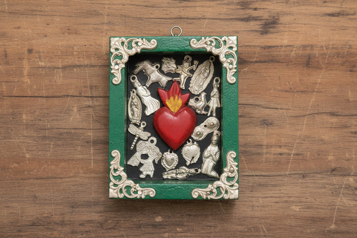 Small Frames featuring the Sacred Heard.  Available with or without charms.