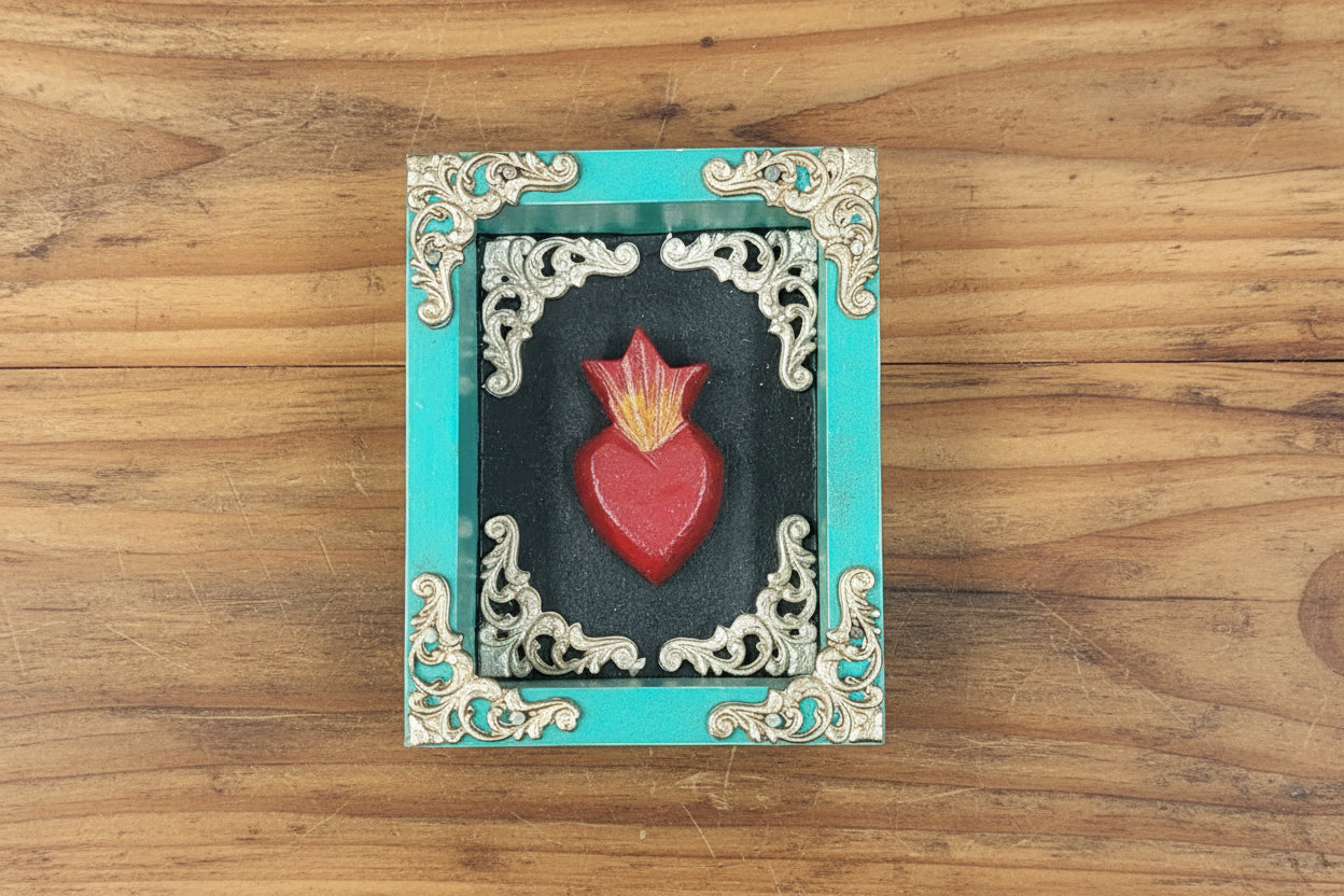 Small Frames featuring the Sacred Heard.  Available with or without charms.