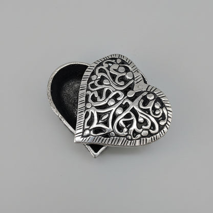 Heart Shaped  Metallic Open-work Trinket Box