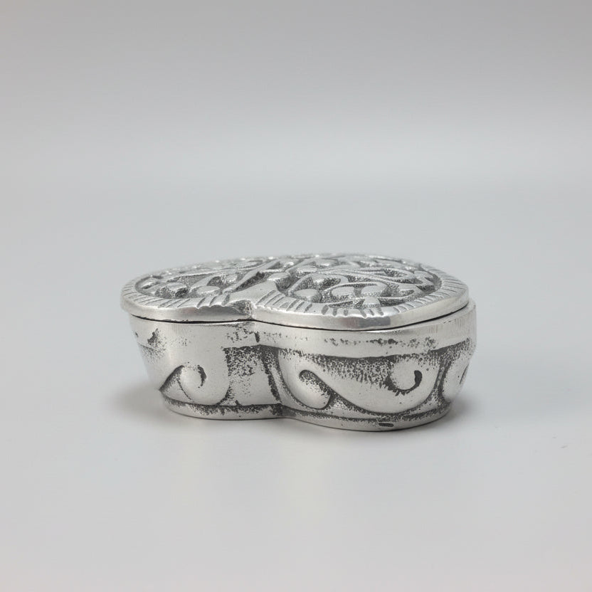 Heart Shaped  Metallic Open-work Trinket Box