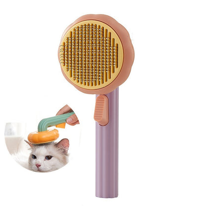 New Pet Brush Hand-held Steel Wire Self-cleaning Comb Looper For Hair Removal