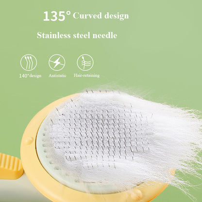 New Pet Brush Hand-held Steel Wire Self-cleaning Comb Looper For Hair Removal