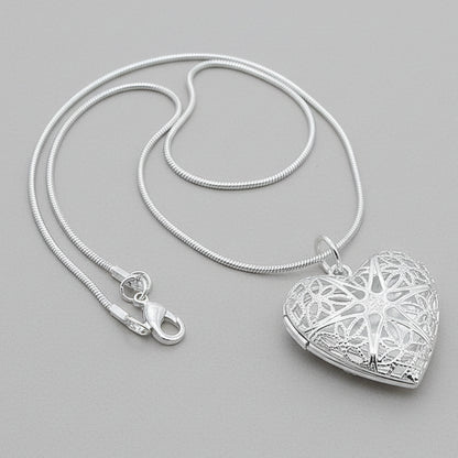 Photo Frame Pendant Necklace  Snake Chain