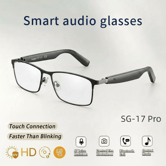 SG-17 Pro 2025 New Bluetooth Smart Glasses Anti-Blue Light Sunglass Music Player Voice Assistant Outdoor Sports Smart Sunglasses