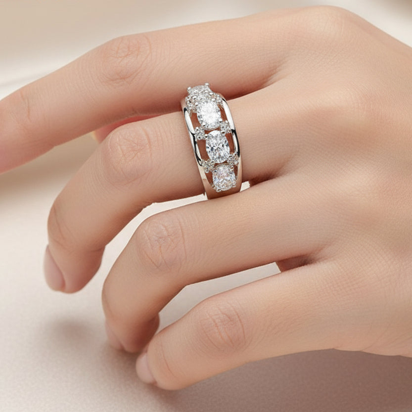 Zircon Ring Silver Color