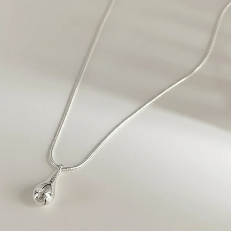 S925 Sterling Silver Waterdrop Shape Necklace