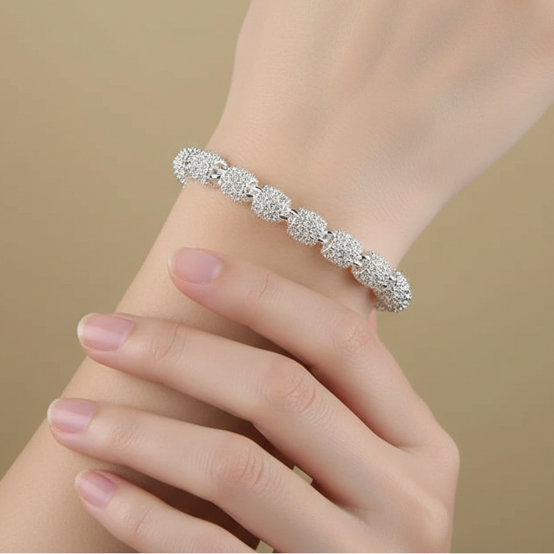 Hollow Ball Silver Adjustable  Bracelet