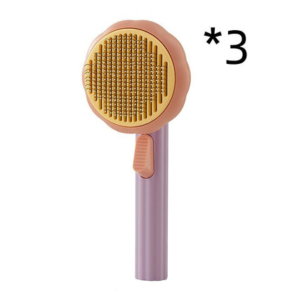 New Pet Brush Hand-held Steel Wire Self-cleaning Comb Looper For Hair Removal