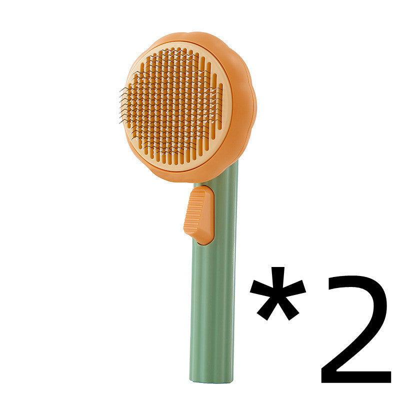 New Pet Brush Hand-held Steel Wire Self-cleaning Comb Looper For Hair Removal