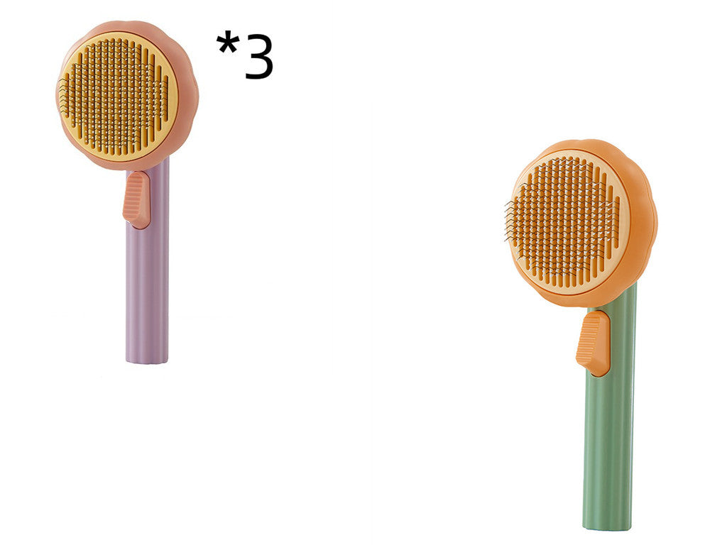 New Pet Brush Hand-held Steel Wire Self-cleaning Comb Looper For Hair Removal