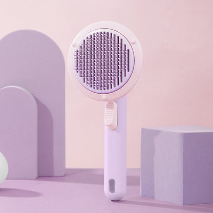 New Pet Brush Hand-held Steel Wire Self-cleaning Comb Looper For Hair Removal